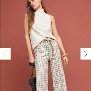 Anthropologie Plaid Wide Leg Pants